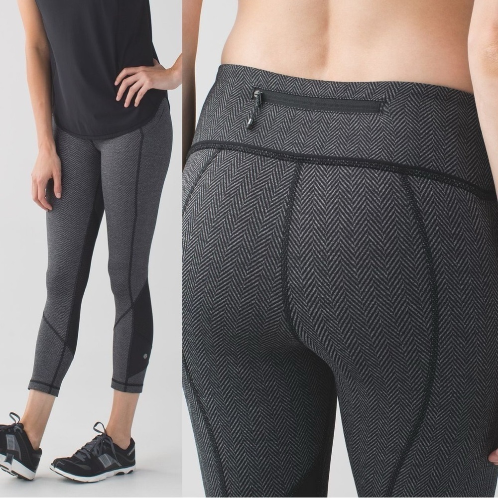 Size 4 Lululemon Pace Rival Crop *22" Herringbone